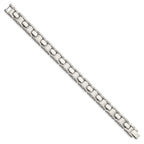 Chisel Stainless Steel Brushed and Polished 8.75 inch Link Bracelet