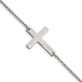 Chisel Stainless Steel Polished Sideways Cross 7.25 inch Bracelet