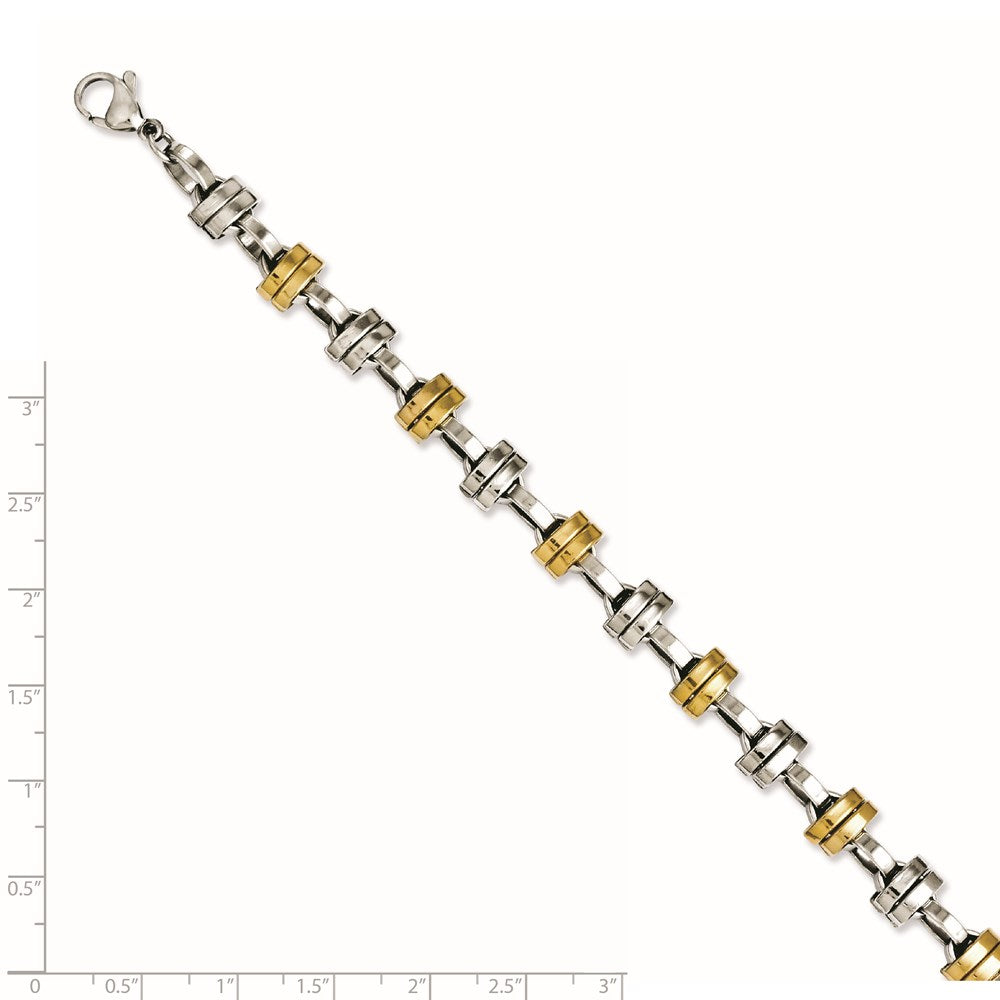 Stainless Steel Yellow IP-plated & Polished Links Bracelet