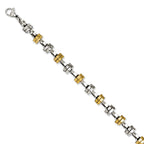 Stainless Steel Yellow IP-plated & Polished Links Bracelet