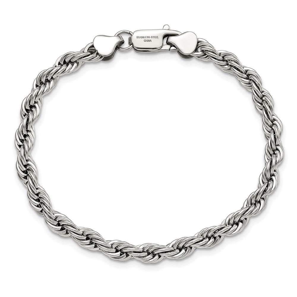 Chisel Stainless Steel Polished 6mm Rope Bracelet
