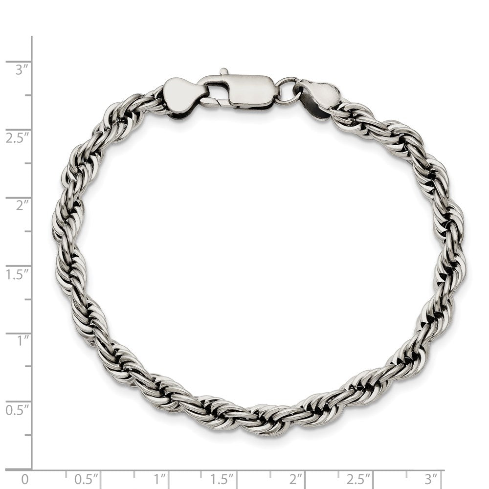 Chisel Stainless Steel Polished 6mm Rope Bracelet