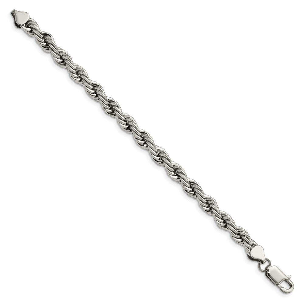 Chisel Stainless Steel Polished 7mm Rope Bracelet