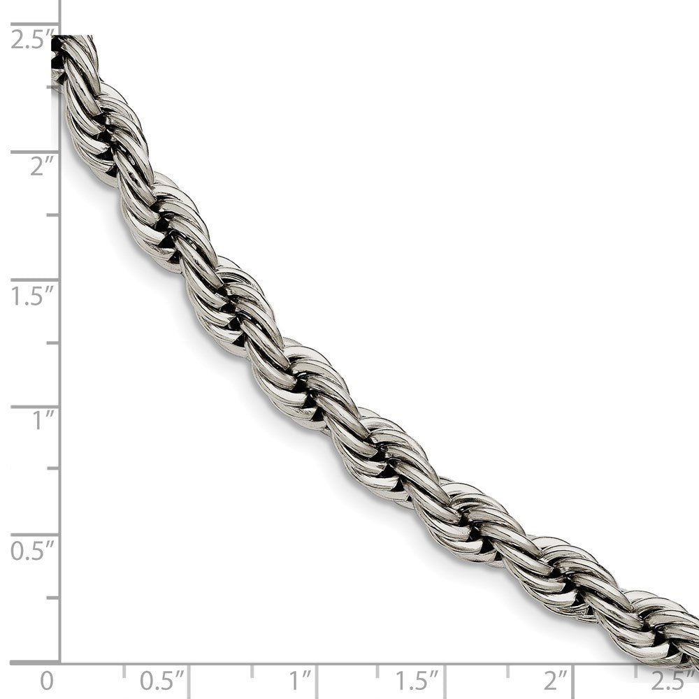 Chisel Stainless Steel Polished 7mm Rope Bracelet