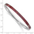 Stainless Steel Polished Red and Black Enameled Bangle