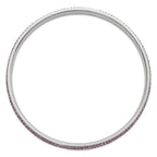 Stainless Steel Polished Light Purple Crystal Rounded Bangle