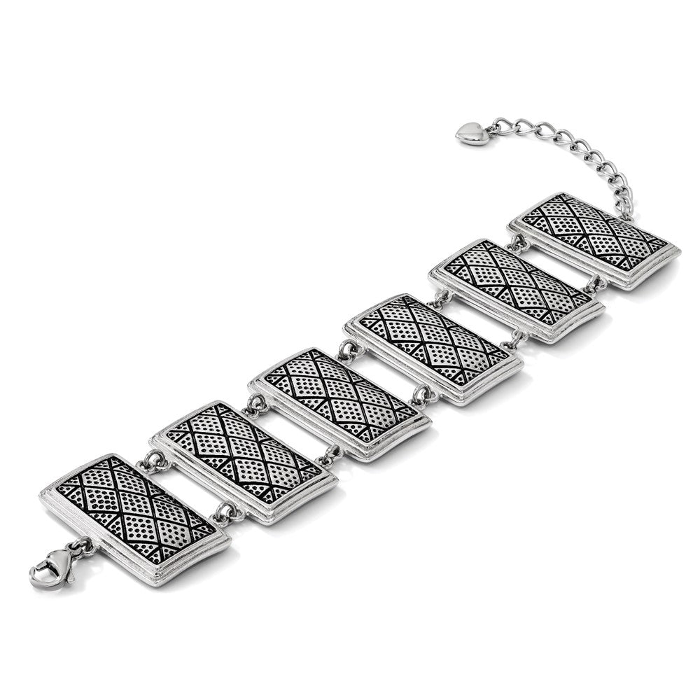 Stainless Steel with 2in extension Antiqued Bracelet