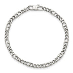 Chisel Stainless Steel Polished 4mm Figaro Bracelet