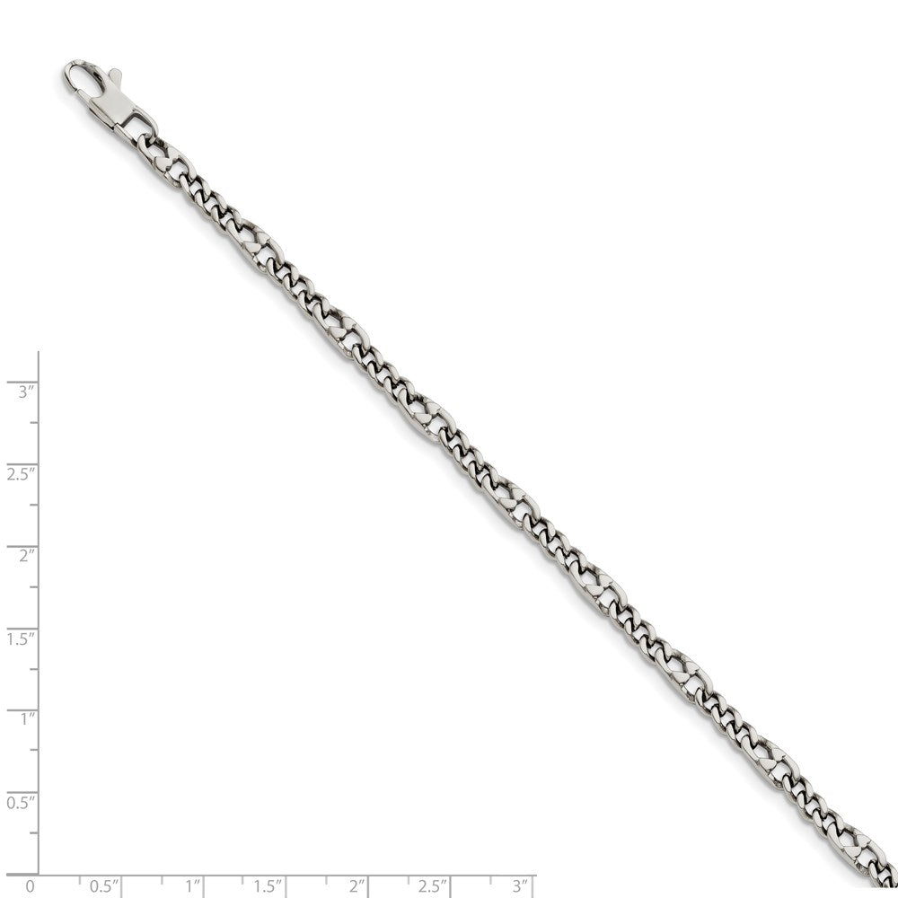 Chisel Stainless Steel Polished 4mm Figaro Bracelet