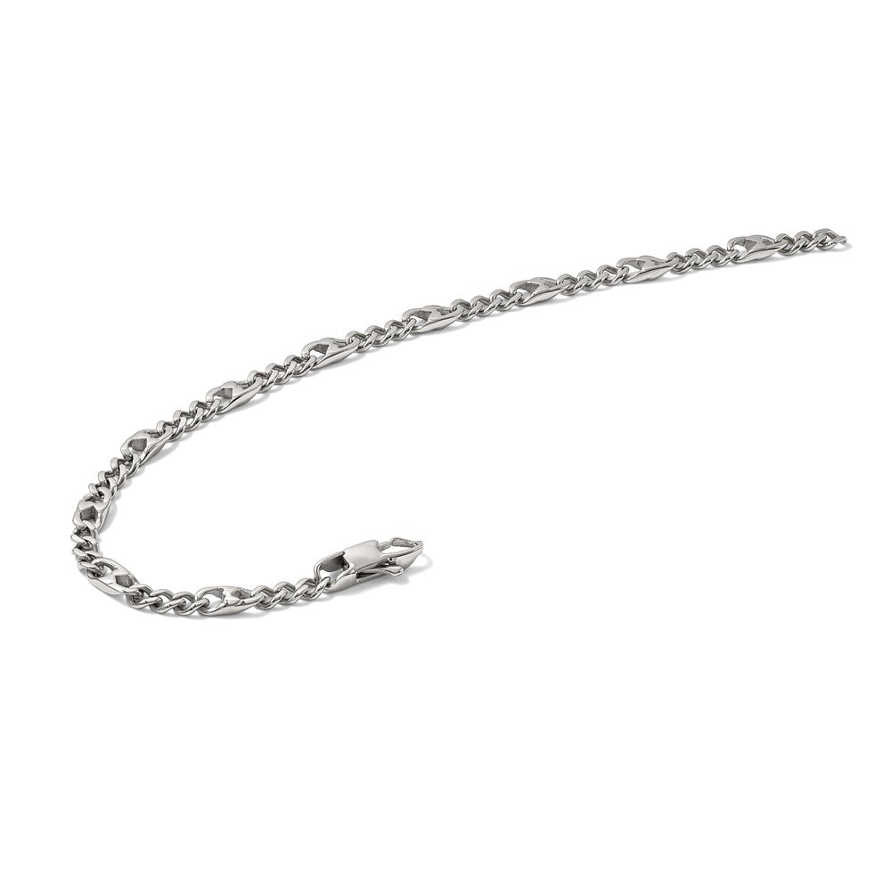 Chisel Stainless Steel Polished 4mm Figaro Bracelet