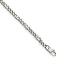 Chisel Stainless Steel Polished 4mm Figaro Bracelet