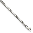 Chisel Stainless Steel Polished 4mm Figaro Bracelet