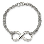 Chisel Stainless Steel Polished Infinity Symbol 7.5 inch Multi-Strand Bracelet