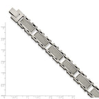 Chisel Stainless Steel Polished with Grey Carbon Fiber Inlay 8.5 inch Link Bracelet