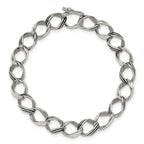 Chisel Stainless Steel Polished and Antiqued 8.25 inch Fancy Link Bracelet