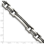 Chisel Stainless Steel Brushed Black IP-plated 8.75 inch Link Bracelet