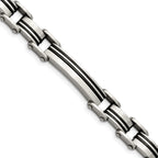 Chisel Stainless Steel Brushed Black IP-plated 8.75 inch Link Bracelet