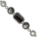 Stainless Steel Polished/Antiqued Glass Beaded w/1in ext. Bracelet