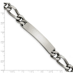 Chisel Stainless Steel Polished Figaro 9.25 inch Large ID Bracelet