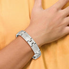 Chisel Stainless Steel Brushed with CZ 8.25 inch Link Bracelet