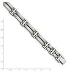 Chisel Stainless Steel Brushed and Polished 8.5 inch Link Bracelet