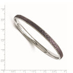 Stainless Steel Polished/Laser Cut Purple IP-plated Hammered Bangle