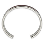 Chisel Stainless Steel Polished with Red/Orange Koa Wood Inlay Cuff Bangle