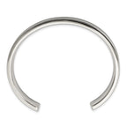 Chisel Stainless Steel Brushed and Polished Ridged Edge 11mm Cuff Bangle