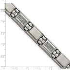 Chisel Stainless Steel Polished and Matte with 3/4 carat Diamond 8.75 inch Bracelet