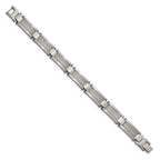 Chisel Stainless Steel Antiqued and Matte with 1/10 carat Diamond 9 inch Bracelet