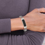 Chisel Stainless Steel Polished Black IP-plated with .15 carat Diamond 7.75 inch Bracelet