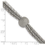 Stainless Steel Polished Multistrand Laser Cut Bead Bracelet