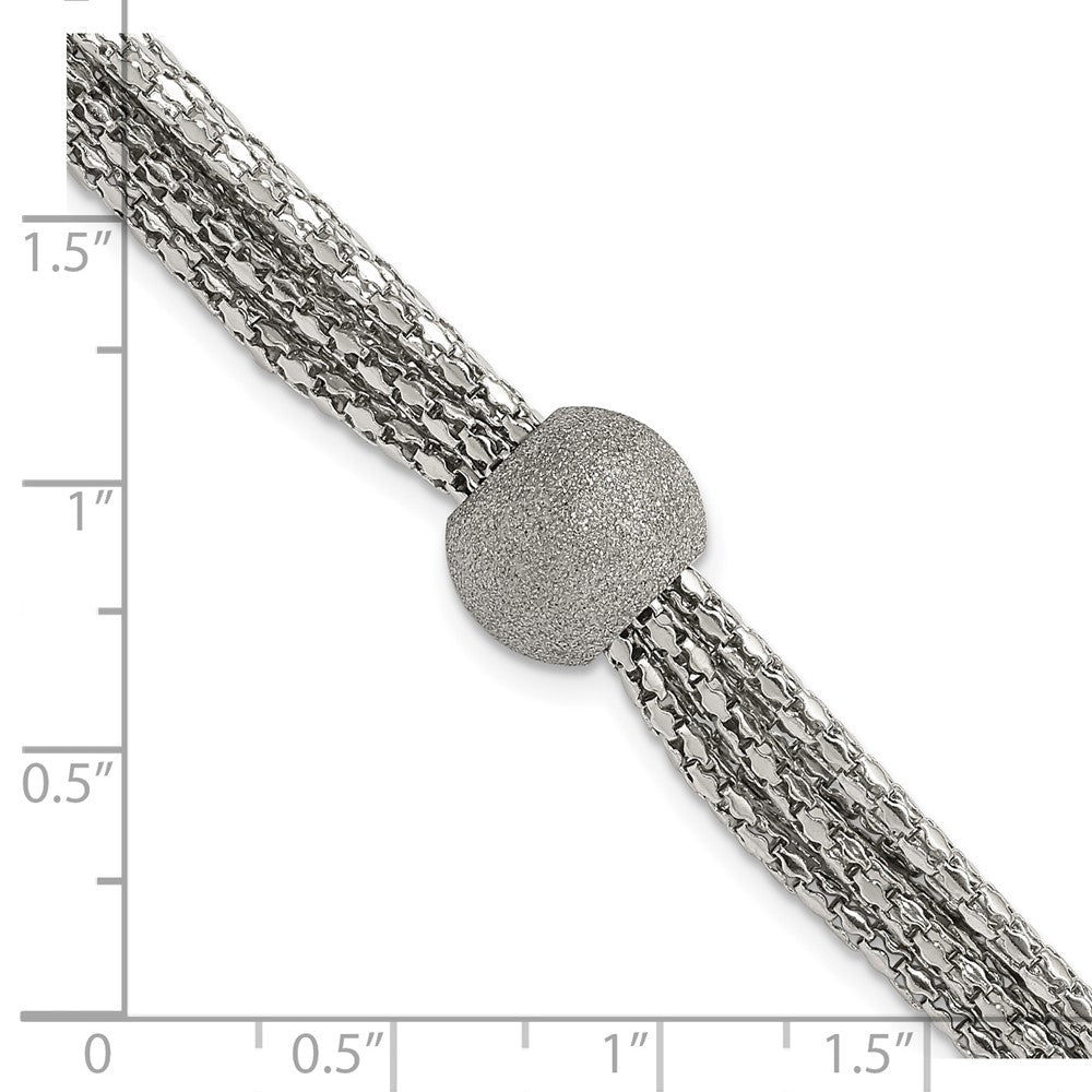 Stainless Steel Polished Multistrand Laser Cut Bead Bracelet