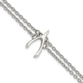 Stainless Steel Polished 2-Strand Wishbone Bracelet