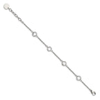 Chisel Stainless Steel Polished with Glass 6.5 inch Bracelet with 1.25 inch Extension