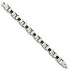 Stainless Steel Polished Black IP-plated 8.5in Bracelet