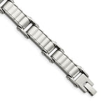 Stainless Steel Polished and Textured 8in Bracelet
