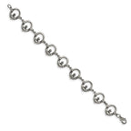 Stainless Steel Polished Claddagh 7.25in Bracelet