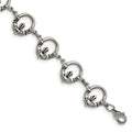 Stainless Steel Polished Claddagh 7.25in Bracelet