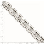 Stainless Steel Polished and Brushed CZ Bracelet