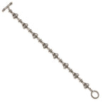 Stainless Steel Antiqued and Polished Crown Bracelet