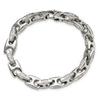 Chisel Stainless Steel Polished with CZ 9 inch Bracelet
