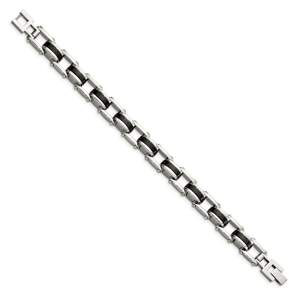 Chisel Stainless Steel Polished Black IP-plated 8.75 inch Bracelet