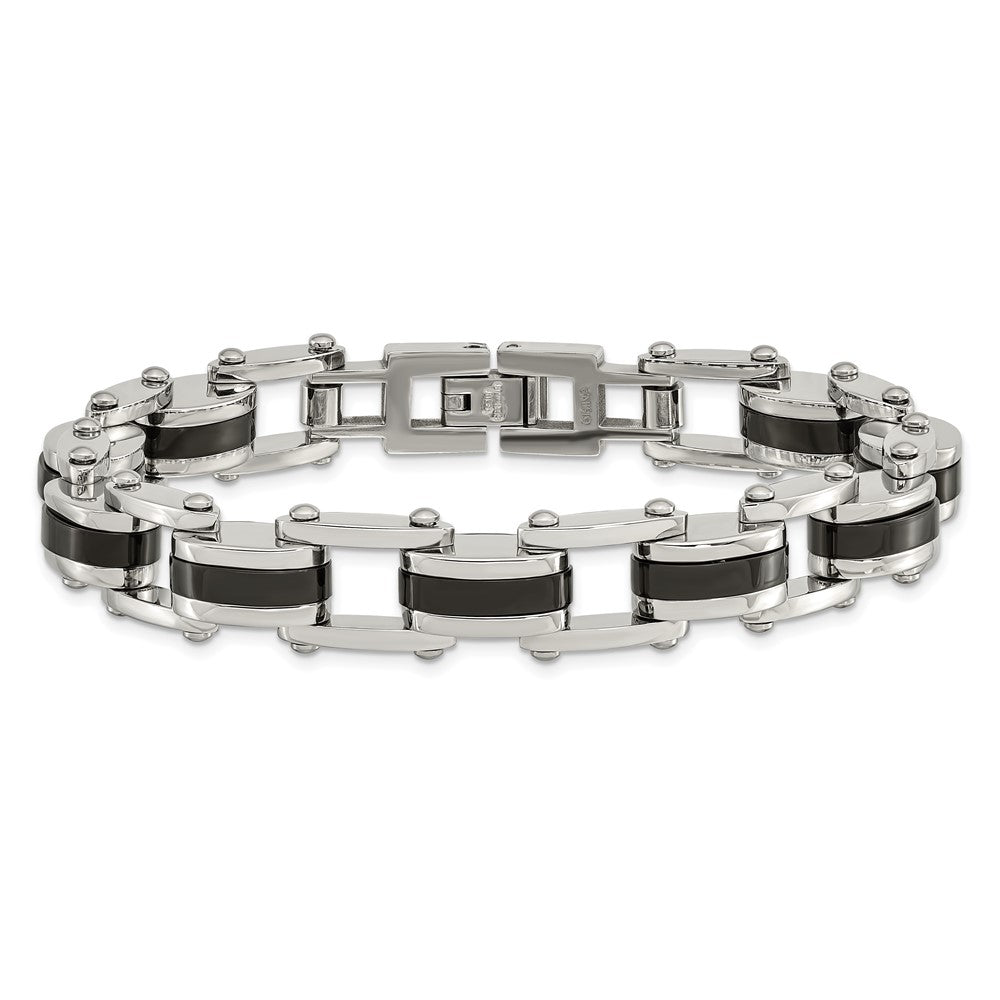 Chisel Stainless Steel Polished Black IP-plated 8.75 inch Bracelet