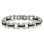 Chisel Stainless Steel Polished Black IP-plated 8.75 inch Bracelet
