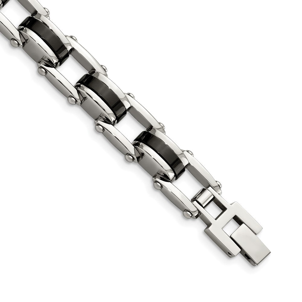 Chisel Stainless Steel Polished Black IP-plated 8.75 inch Bracelet