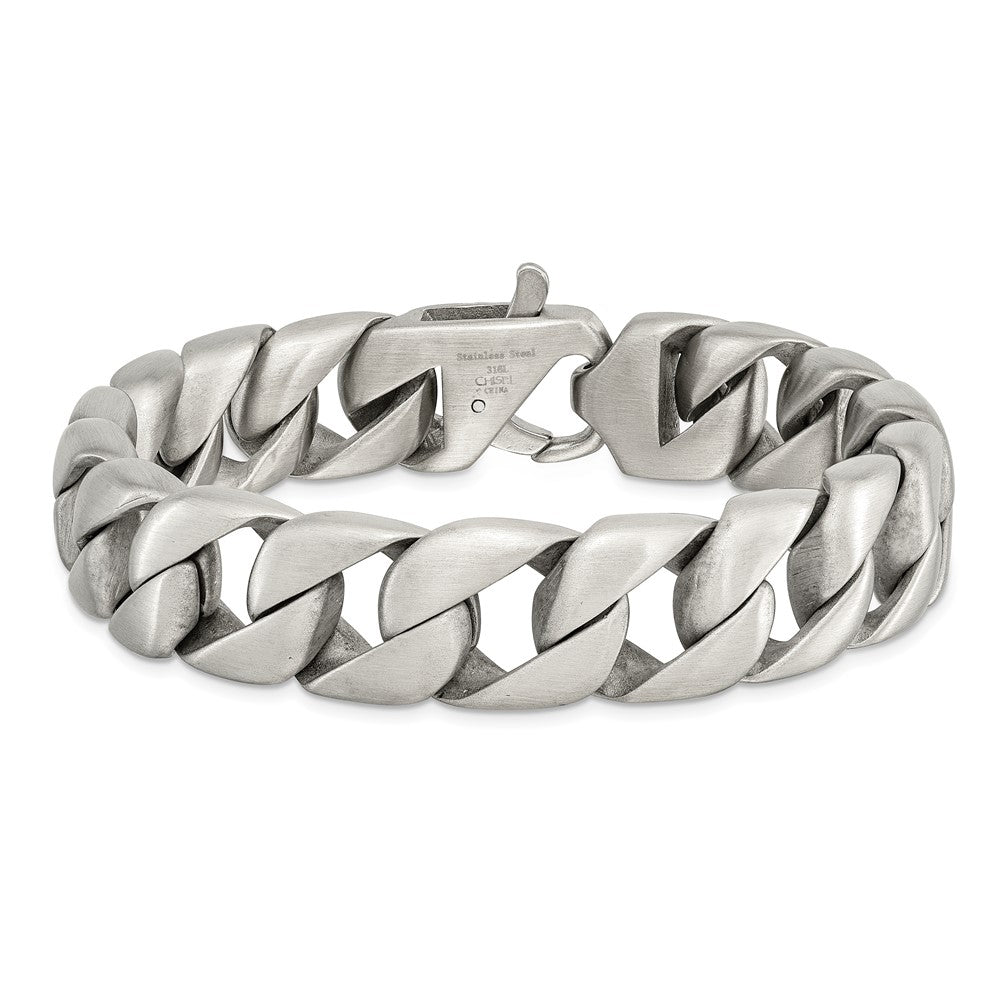 Chisel Stainless Steel Brushed Curb Bracelet