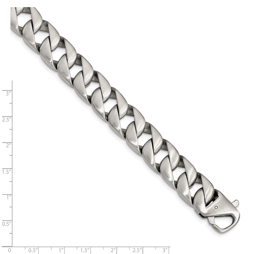 Chisel Stainless Steel Brushed Curb Bracelet