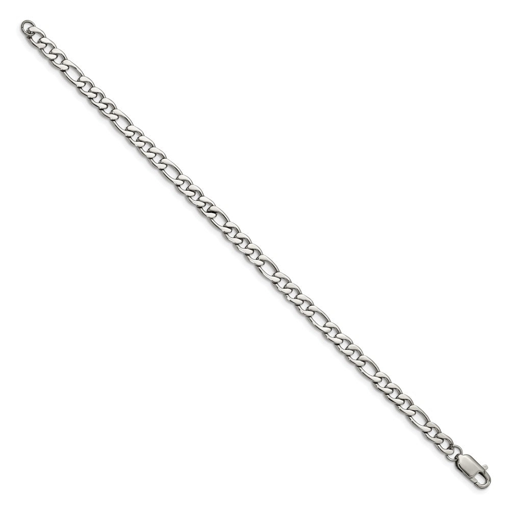 Chisel Stainless Steel Polished Figaro Bracelet