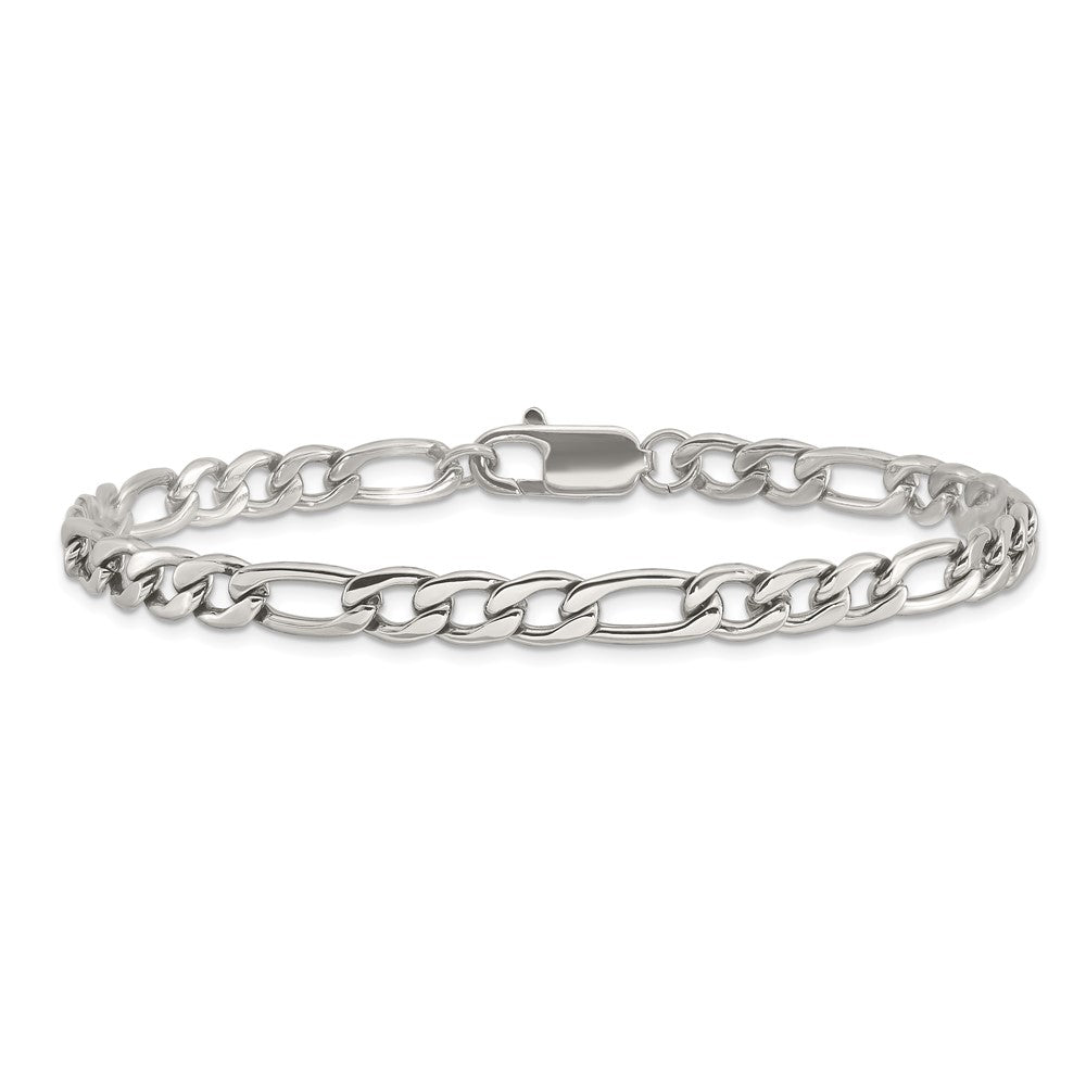 Chisel Stainless Steel Polished Figaro Bracelet